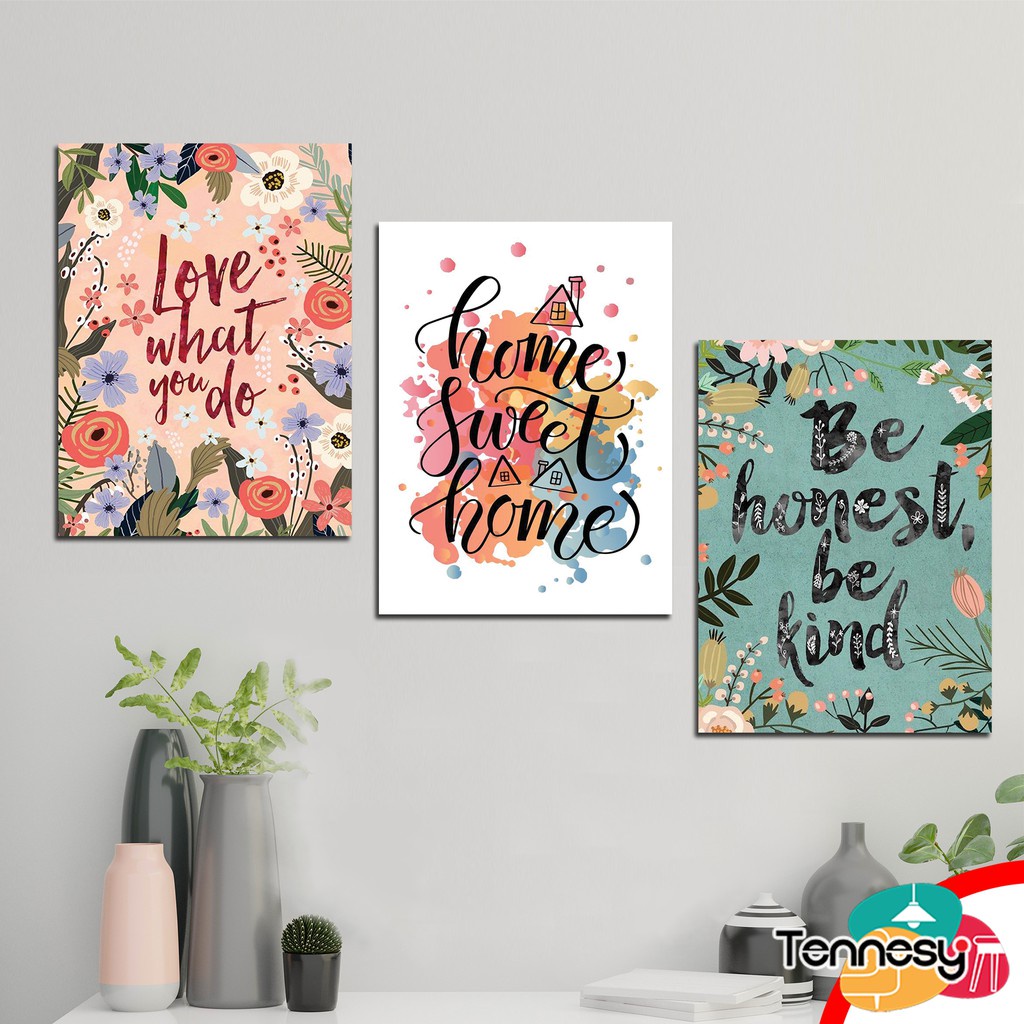 KAYU HIASAN DINDING Wall Hanging Flowers HOME SWEET HOME WALL Decor 15x20CM Wooden Display POSTER HOME Room WALL Decor