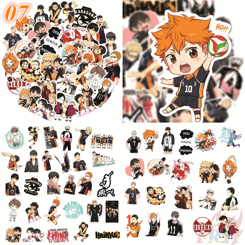 50pcsset Haikyuu Pop Anime Waterproof Decor Stickers Mixed Diy Fashion Luggage Laptop 5656