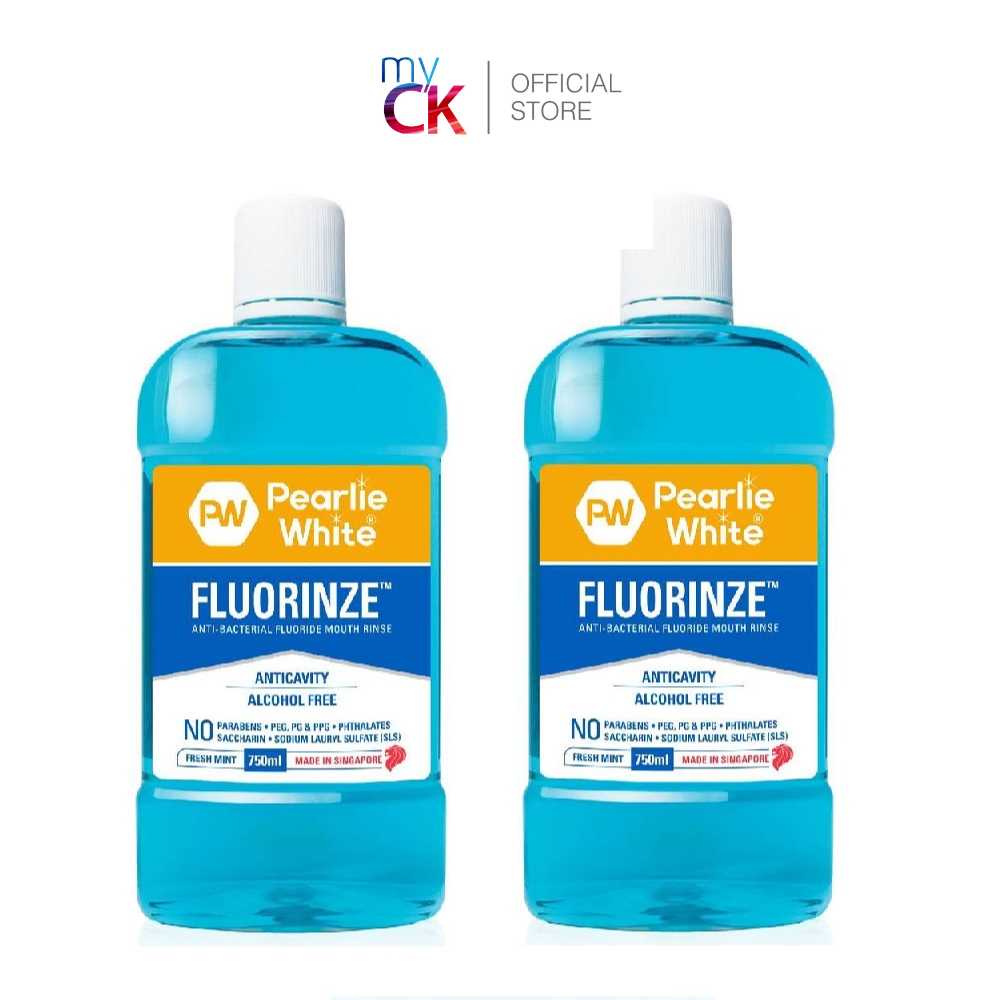 (Bundle of 2) Pearlie White Mouth Rinse Alcohol Free Fluorinze Anti-Bac ...