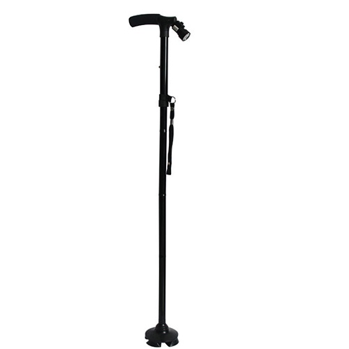 Foldable Walking Stick With Side Assist Anti Skid Walking Cane With
