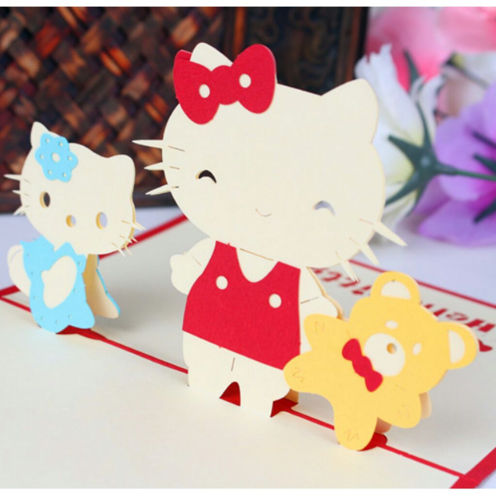 Hello kitty- Card for various uses: Birthday, Anniversary etc ...