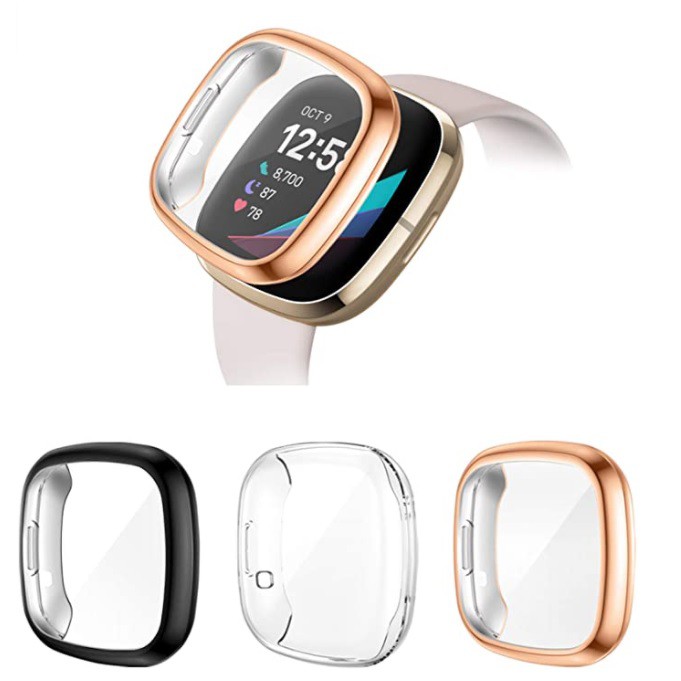 Screen Protector Case Compatible with Fitbit Sense Versa Versa Versa 2 TPU Full Coverage Screen Protective Cover