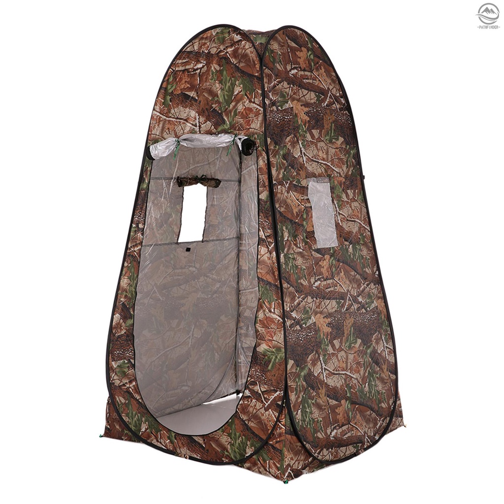 Portable Privacy Shower Toilet Tent Camping Pop Up Tent Camouflage