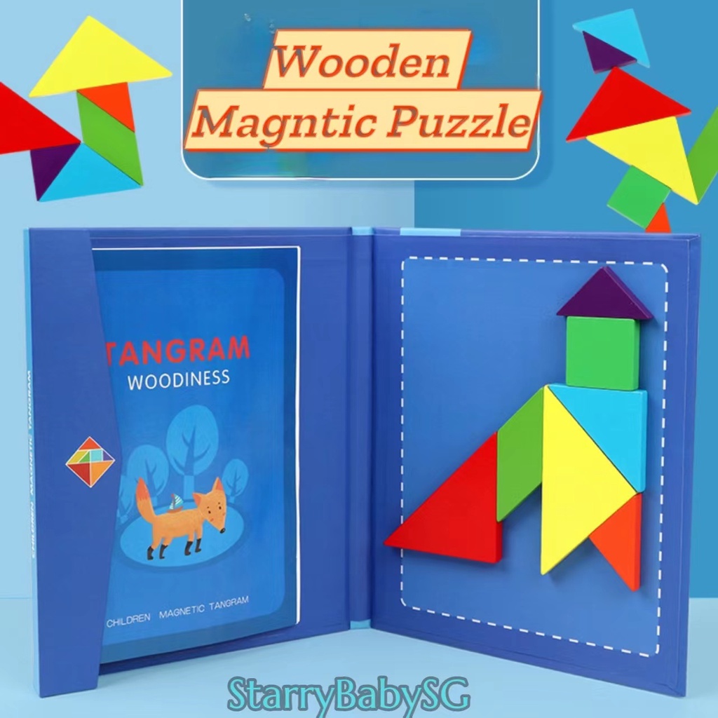 SG Seller| Wooden Magnetic Puzzle Jigsaw Tangram Puzzles For Kids ...