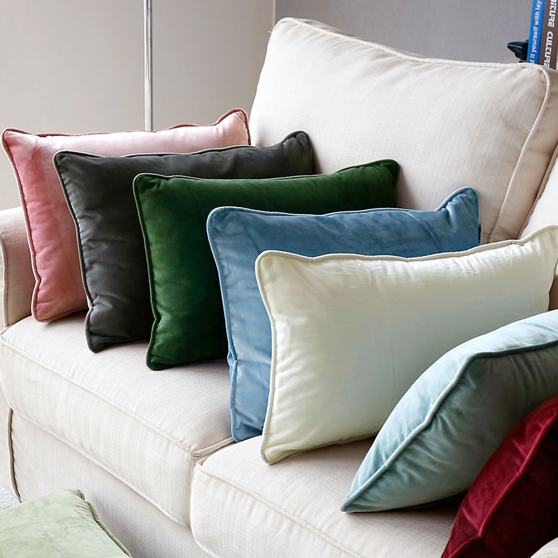 Velvet Oblong Pillowcase 30x50 Modern Simple Nordic Pillowcase Decorative Velvet Accent Cushion Cover 30X50