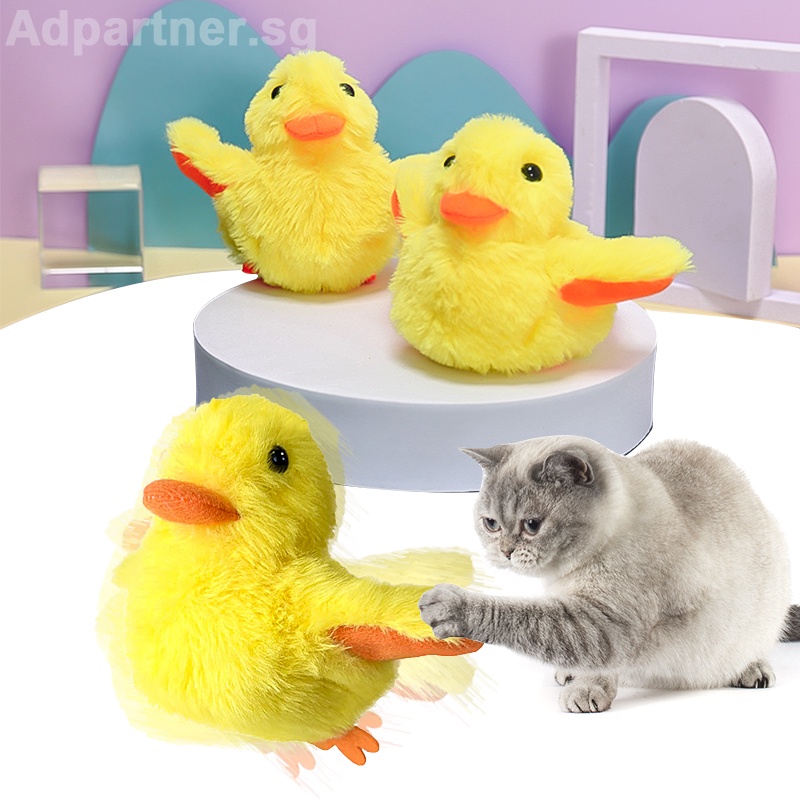 Interactive Cat Toys, Plush Flapping Duck Rechargeable Squeaking Catnip