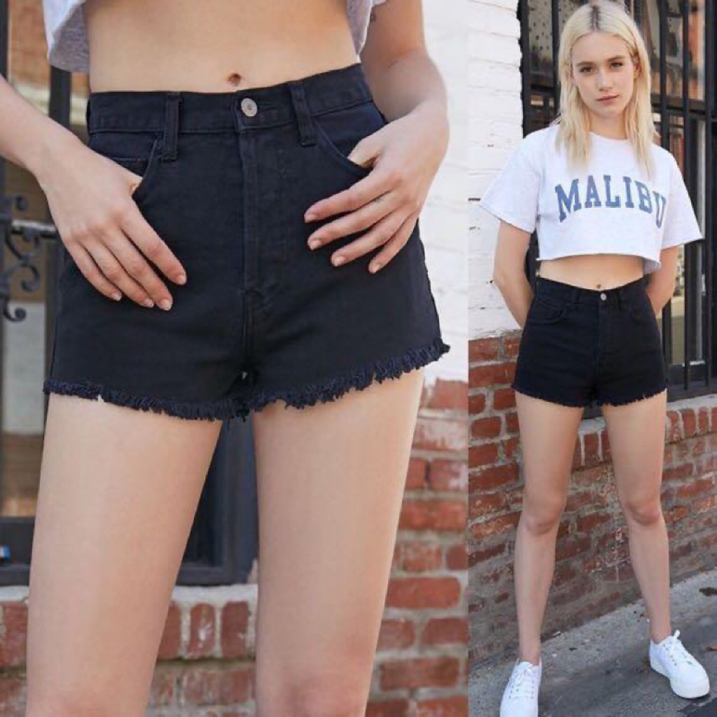 Brandy melville cheap black denim shorts