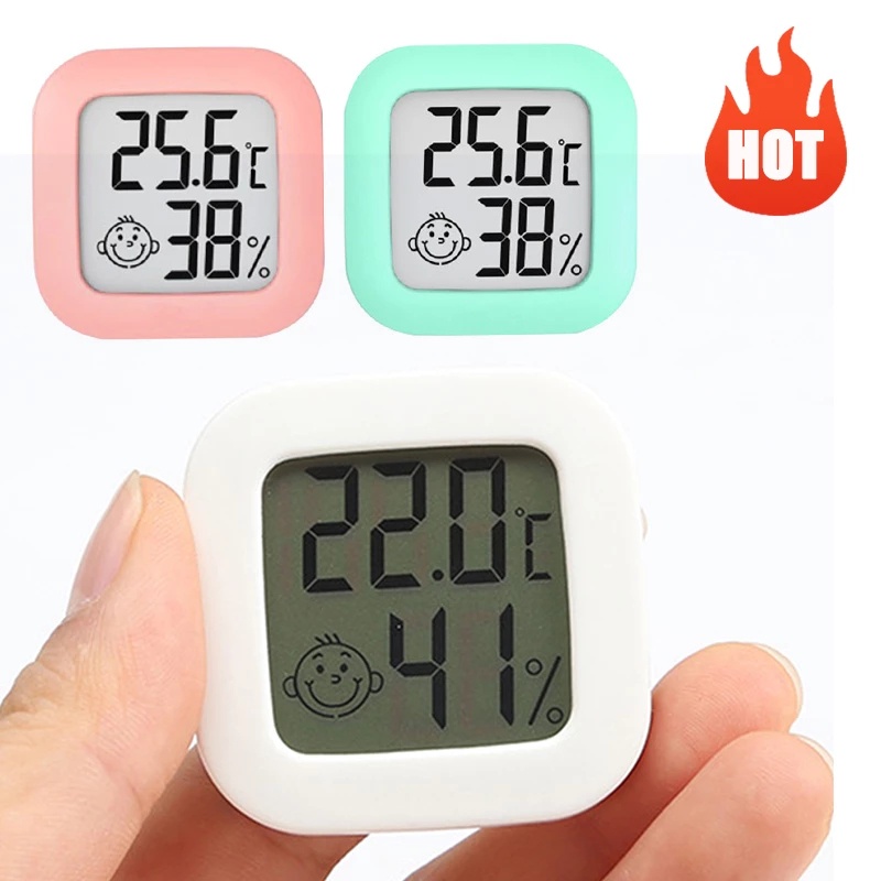 2 in 1 Digital Thermometer Hygrometer Mini Temperature/Humidity Meter Home Wall Hygrothermograph for Indoor Outdoor