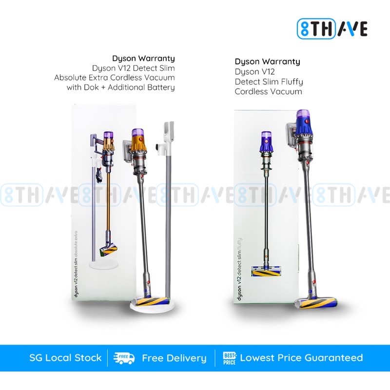 Dyson V12 Detect Slim Fluffy Absolute Extra with Dok and Additional