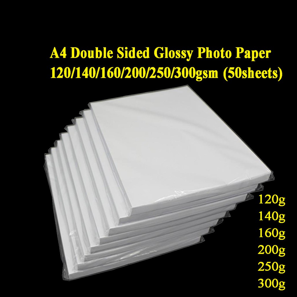 A4 Double Sided Glossy Photo Paper 120g 140g 160g 200g 250g 300g 50sheets Shopee 2597