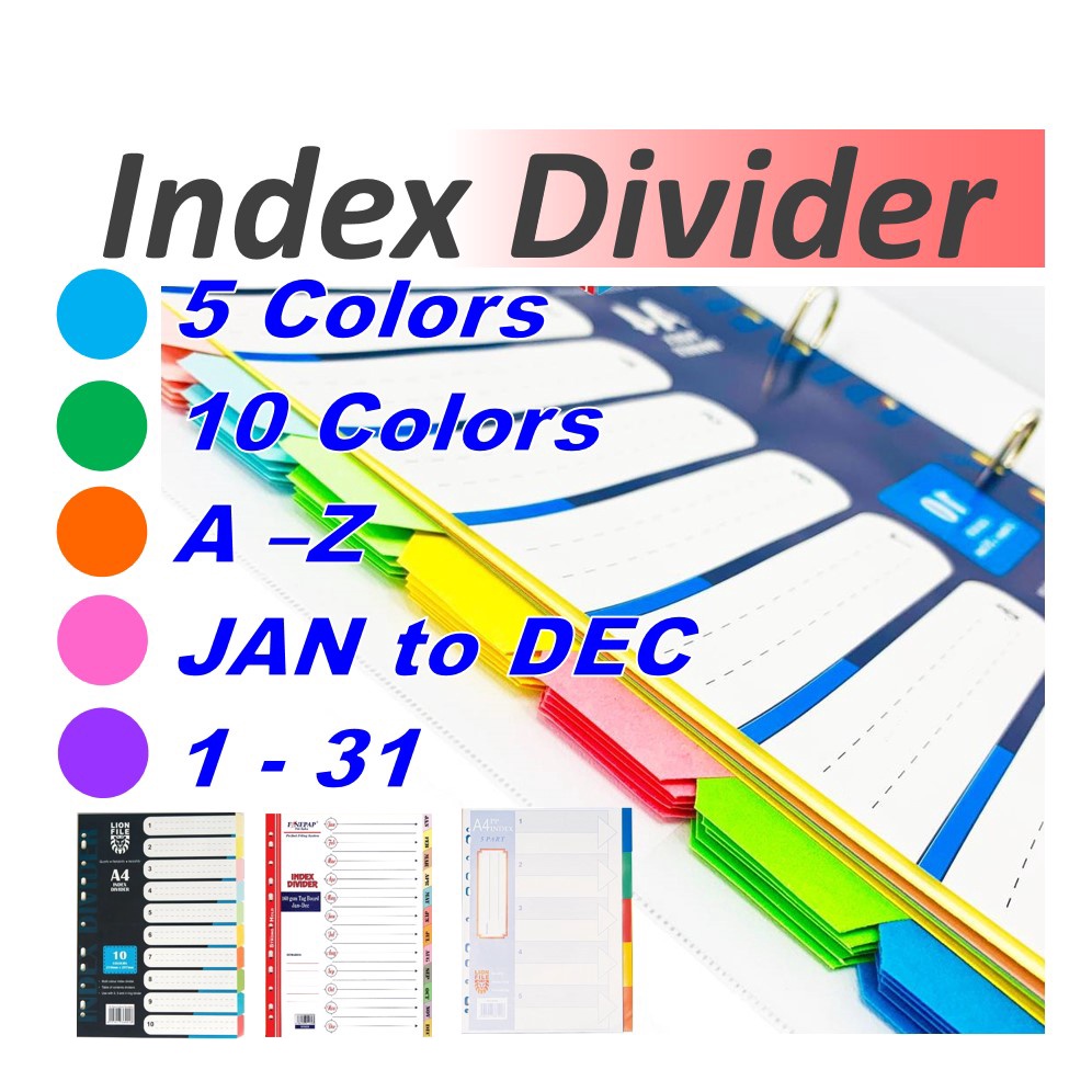 31 Sheets Index Dividers Binder Journal Dividers Dividing Line Loose Leaf