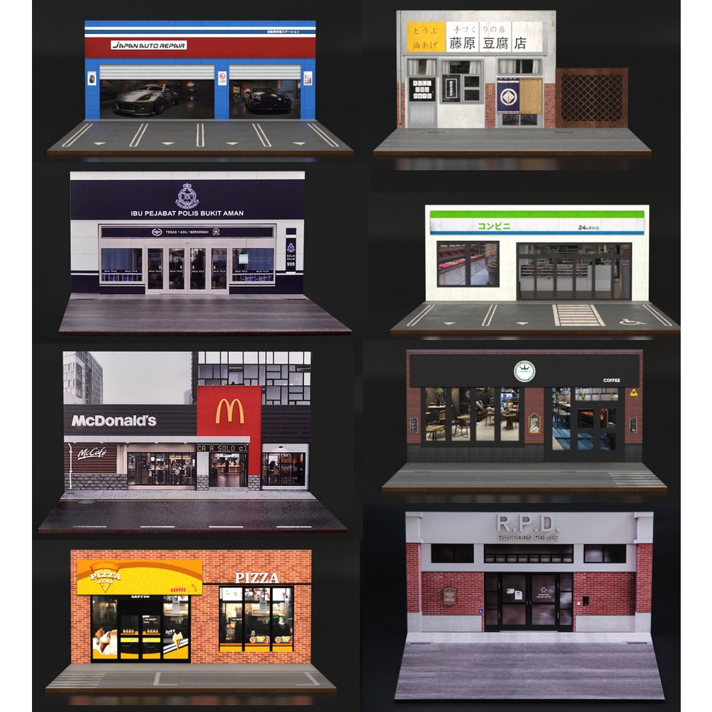 132 Wooden Collection Parking Garage CarPark parking lot model