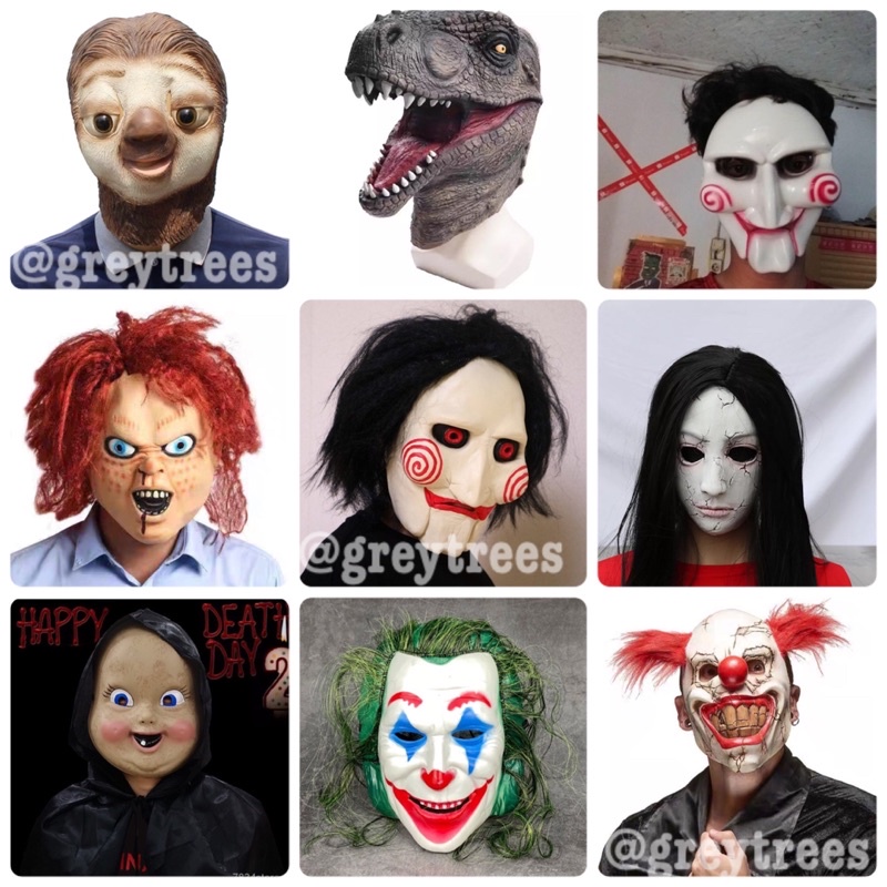 Horror The Exorcist Smiling Face Demon Mask Cosplay Evil Creepy Ghost Skull  Plastic Masks Halloween Carnival Party Costume Props - AliExpress