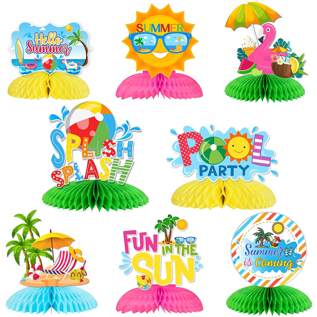 FANGLELAND 8 Pieces Summer Centerpieces, Splish Splash Beach