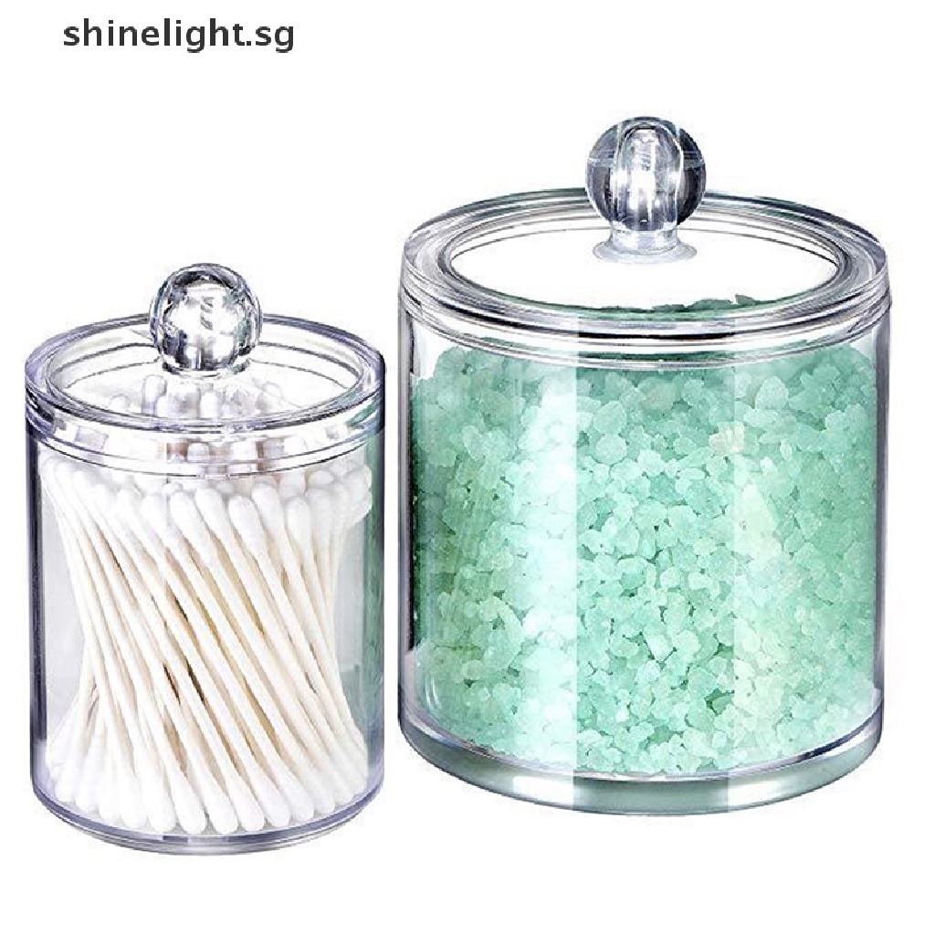[shinelight] Clear Acrylic Cotton Pad Ear Bud Holder Cosmetic Makeup