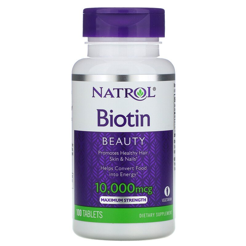 Natrol, Biotin, Maximum Strength, 10,000 mcg, 100 Tablets. Pick up available