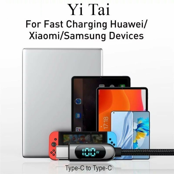 YI TAI - Kabel Data Type C Ke C PD100W Super Fast Charging - Gambar 4