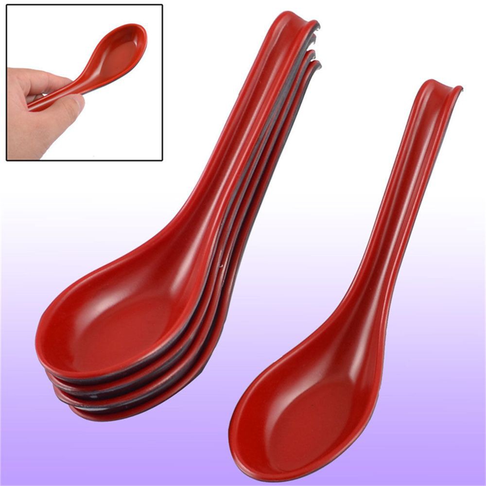 Red Bowl Hot Soup Plastic Japanese Flatware Spoon Shopee Singapore