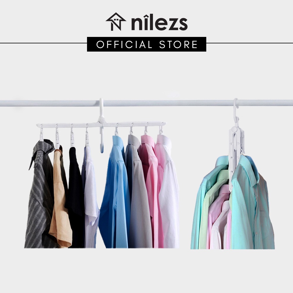 8 in 1 Magic White Clothes Hanger Multi Function Portable Retractable Plastic Non Slip Travel Clothing 8 Pieces Clothes Shopee Singapore