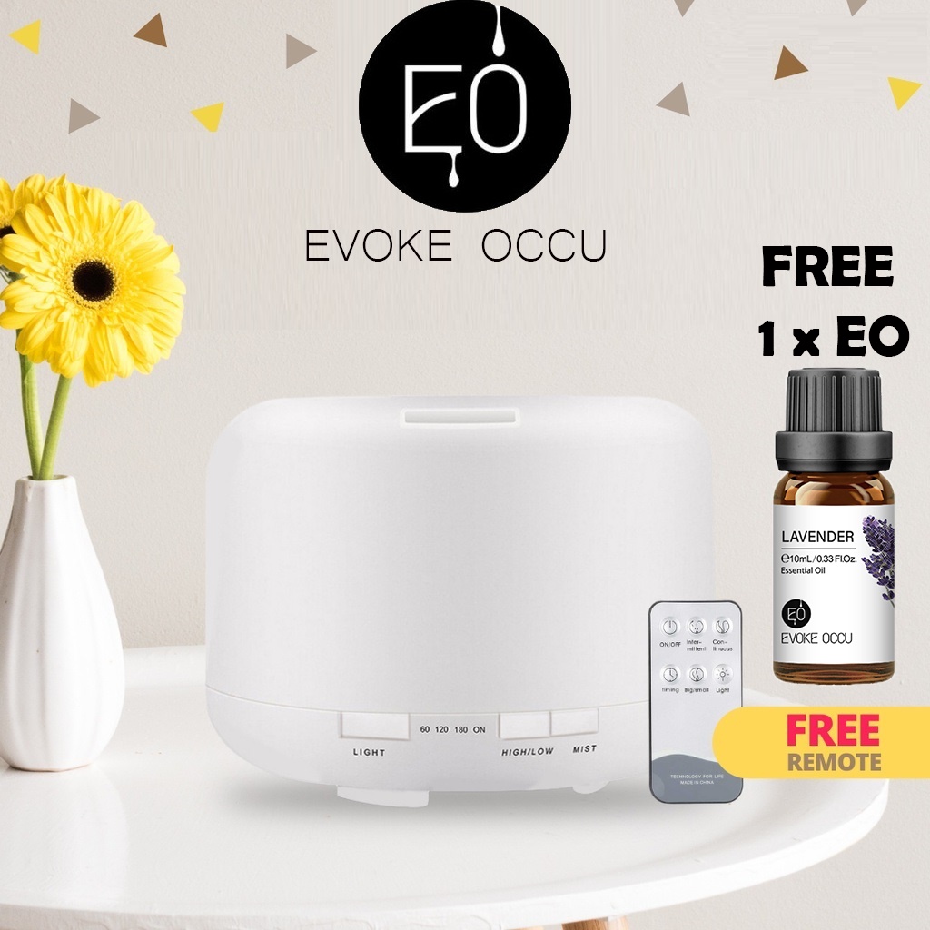 500ML Air Humidifier Aroma Diffuser Ultrasonic With Remote Control 7LED ...