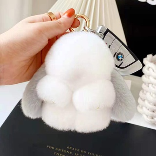 Kawaii Mini Rabbit Keychain Rabbit Fur Pompom Key Chains Women