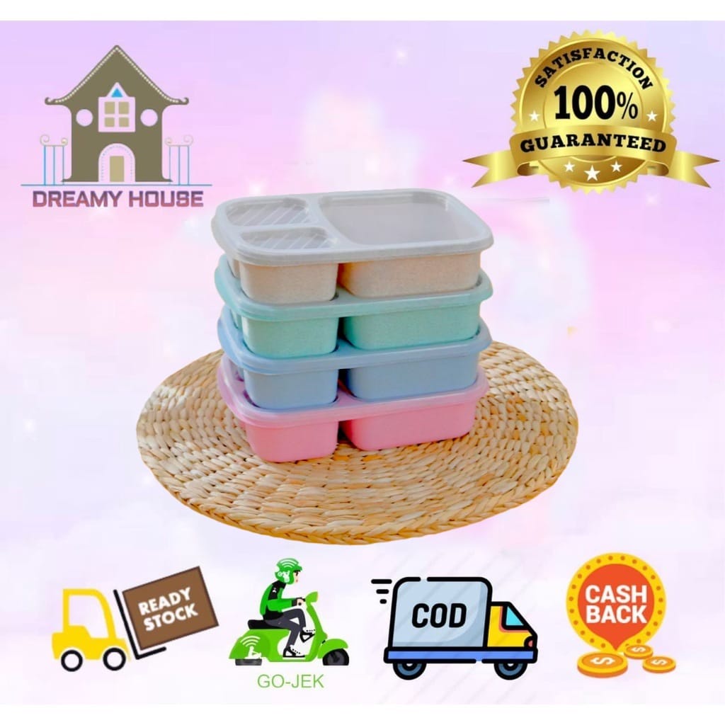 Dreamyhouse Tempat Makan Kotak Bekal Microwavable Lunch Box Kotak Makan Anak