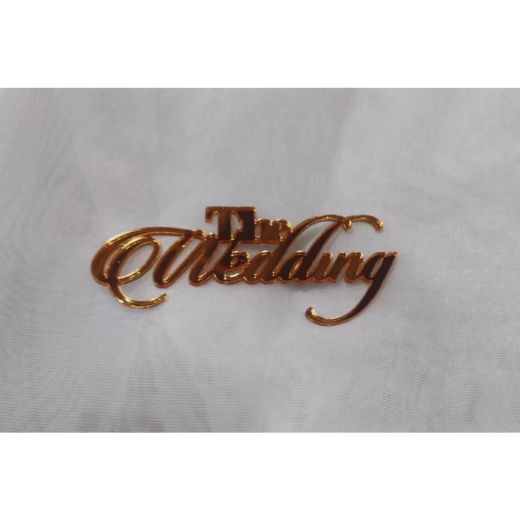 The Wedding Akrilik Cermin Emas Plywood Dekorasi