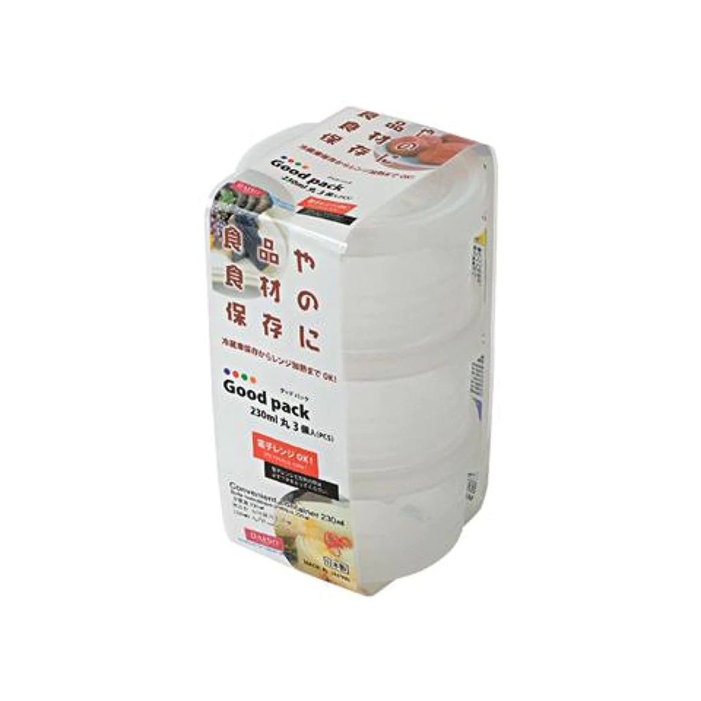 Daiso Handy Plastic Box 230Ml (3 Pieces) Conveinient Container 230Ml ...
