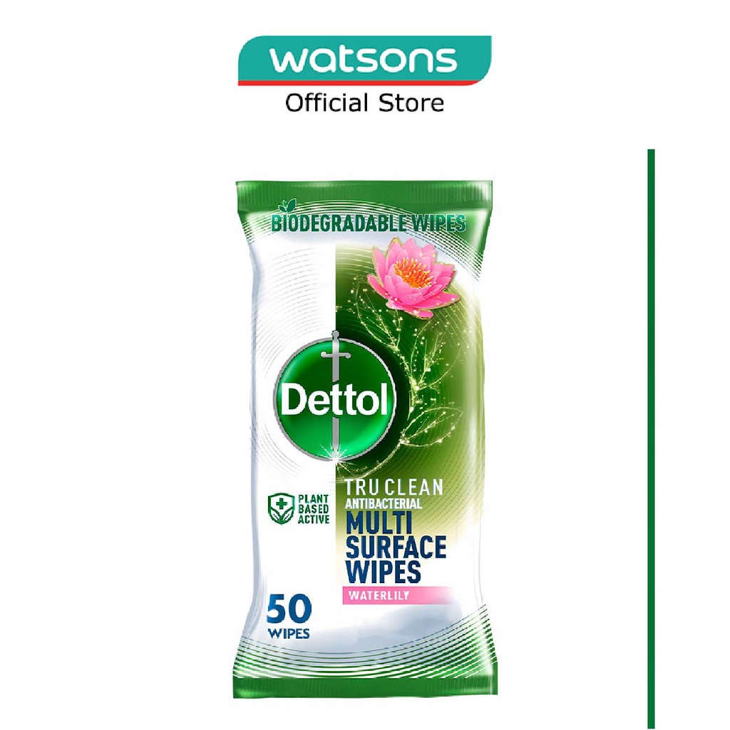 DETTOL TRU CLEAN Biodegradable Multi Surface Wipes Waterlily (Contains