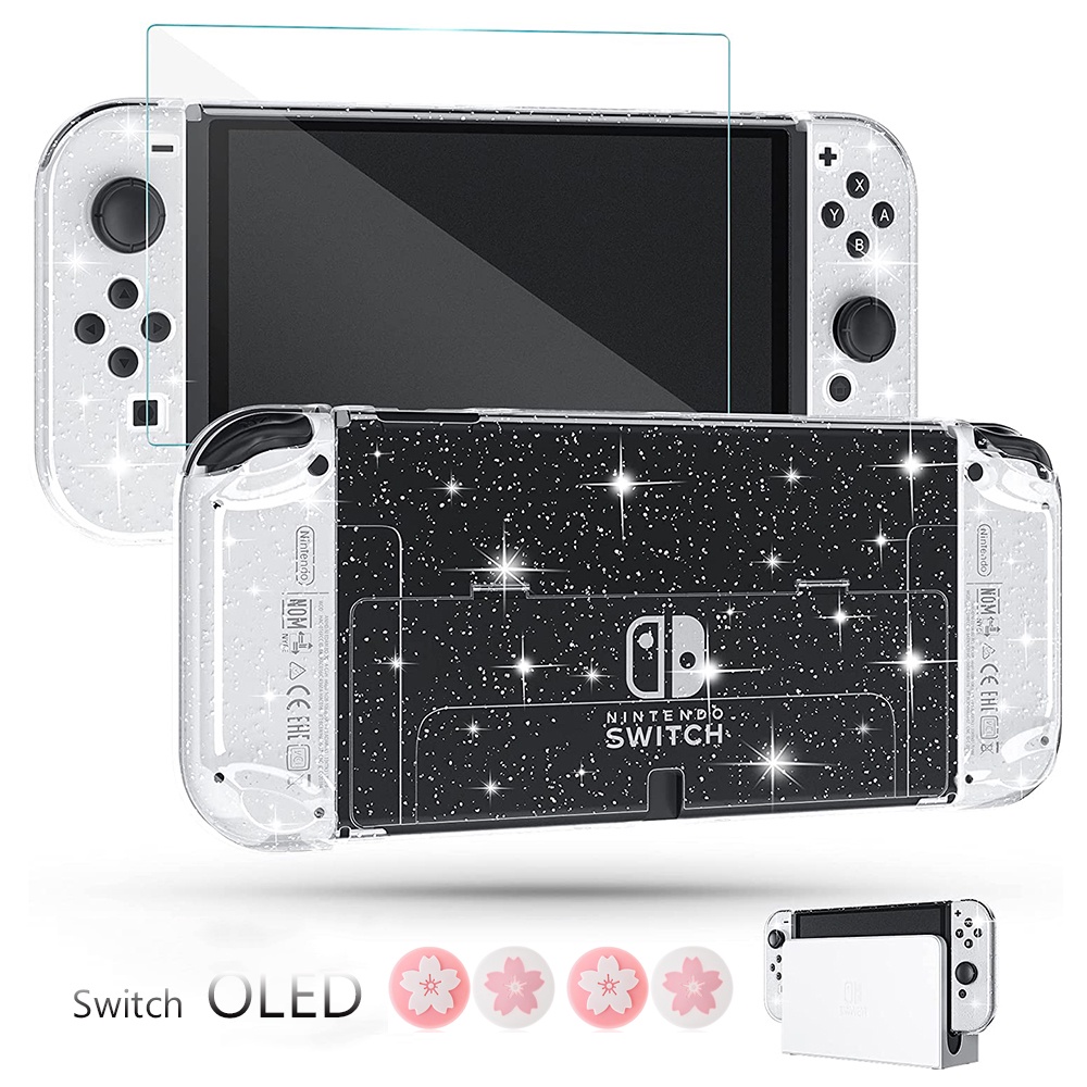 Clear glitter nintendo switch hot sale case