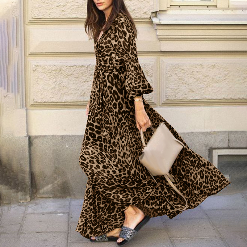 women leopard print dress