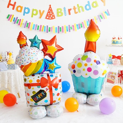 Baby Shower Decor Boy Girl Baptism Foil Balloons Birthday Jumbo Stand ...