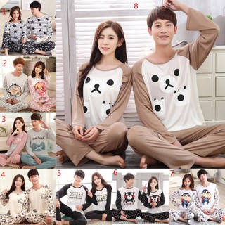 Winter Cotton Couple Pajamas Set Cartoon Bear Men & Women