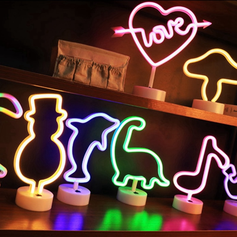 Retro Cartoon LOVE LED Neon Sign Light Handcraft Party Wedding Home ...