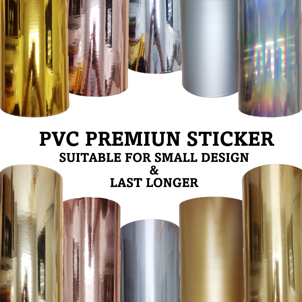 PVC PREMIUM STICKER CHROME STICKER PELEKAT BELON PVC WATERPROOF VINYL ...