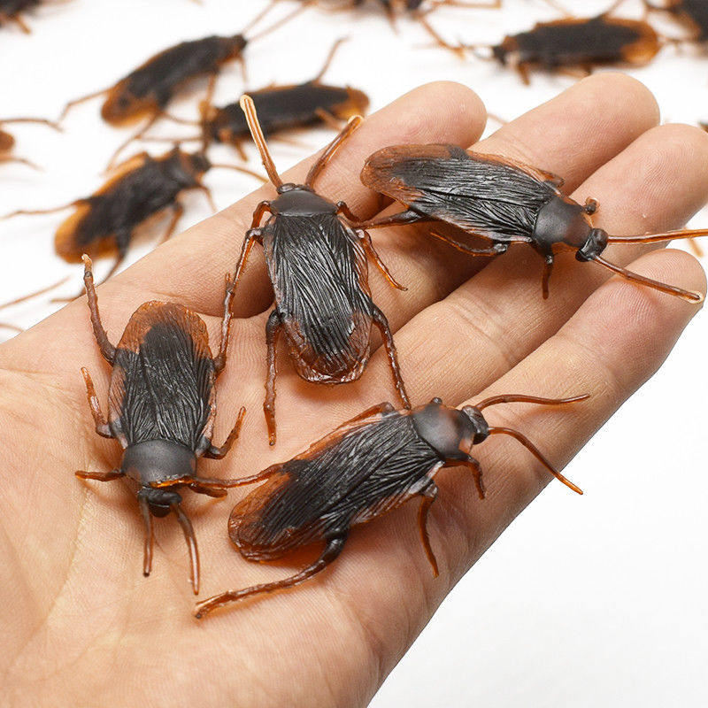 12pcs April Fools' Day tricky toys/Halloween simulation fake cockroach pranks maker toy