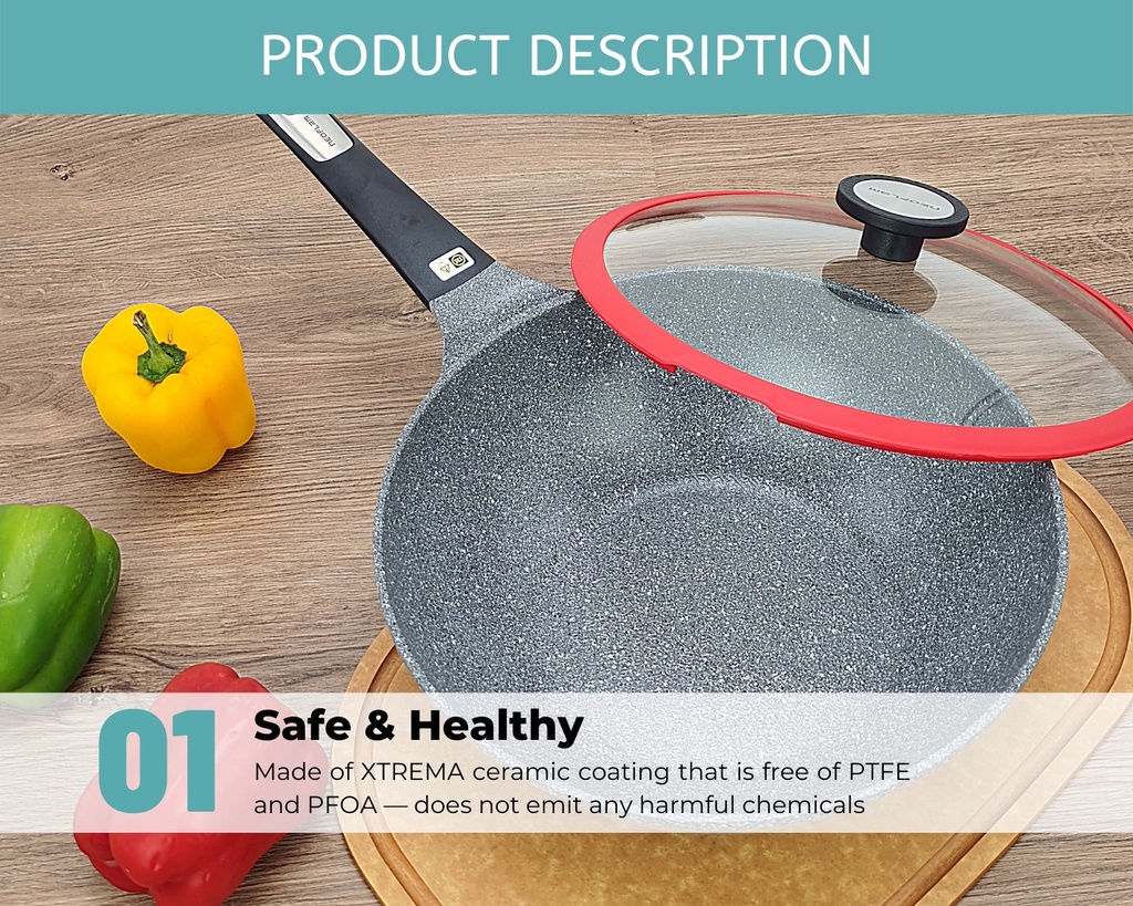 NEOFLAM Pote Wokpan 26cm / 30cm │ NonStick Xtrema Ceramic Coating