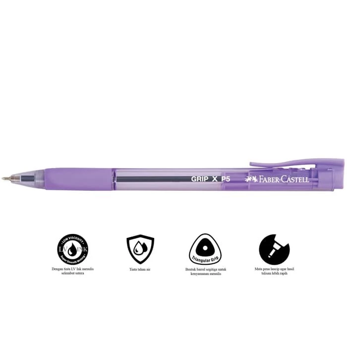 Ballpoint Grip XP 0.5 mm Barrel Violet - Box isi 10pcs - Gambar 3