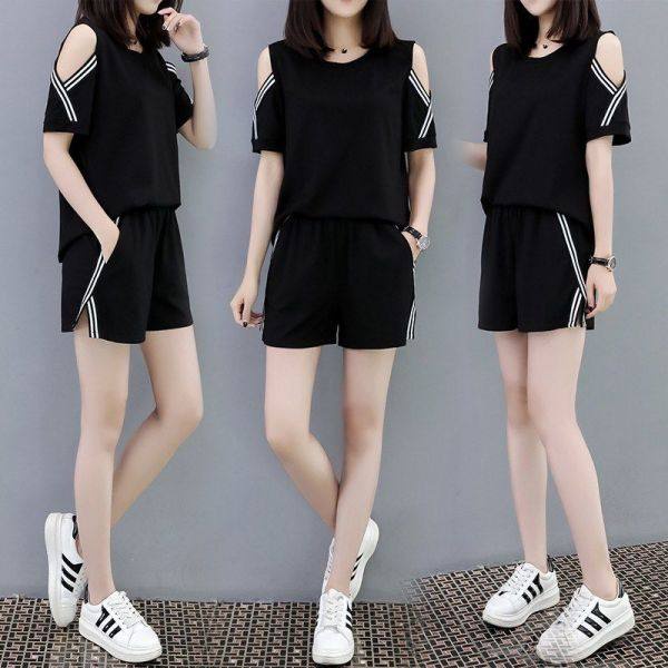 Fashion Suit Women Large Short Sleeved Shorts Loose Sports Leisure Two-piece Set