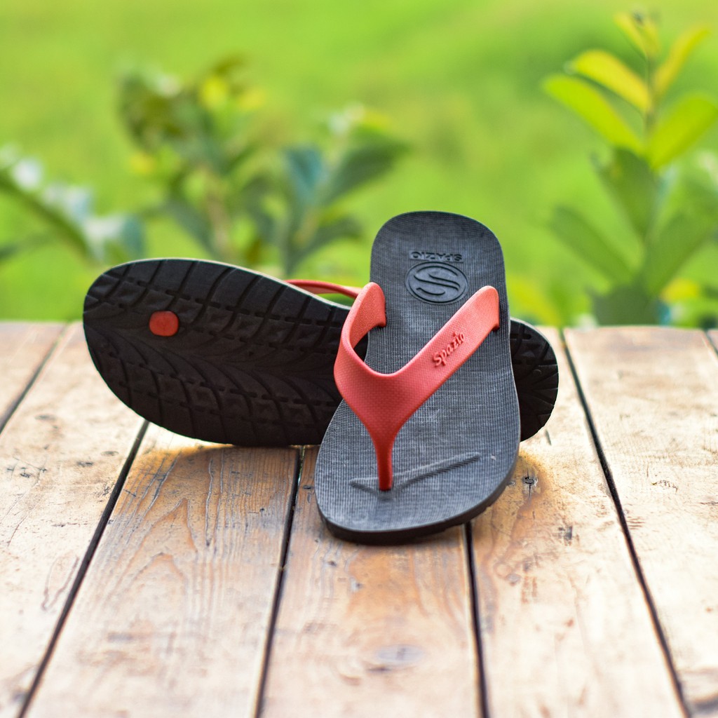 Red flip store flop sandals