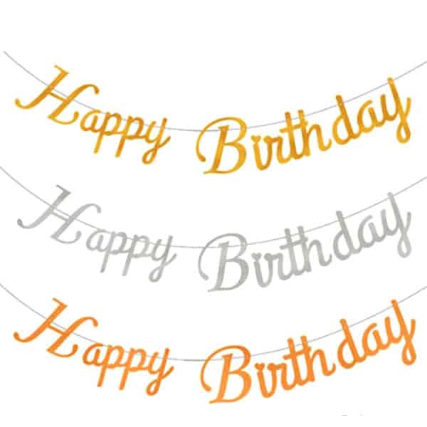 Happy Birthday Cursive Letters Banner | Shopee Singapore