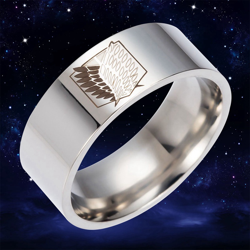 AOT Attack On Anime Ring Stainless SteelTITAN for Men and/Wanita SNK ...