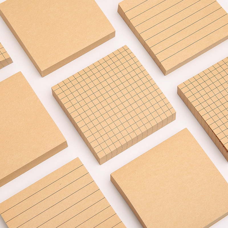 Kraft Paper Blank Grid Memo Pads Notepad Sticky Notes | Shopee Singapore