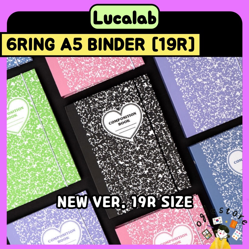 (New Ver. White Ring) Lucalab A5 Composition Binder 19R Size Korean