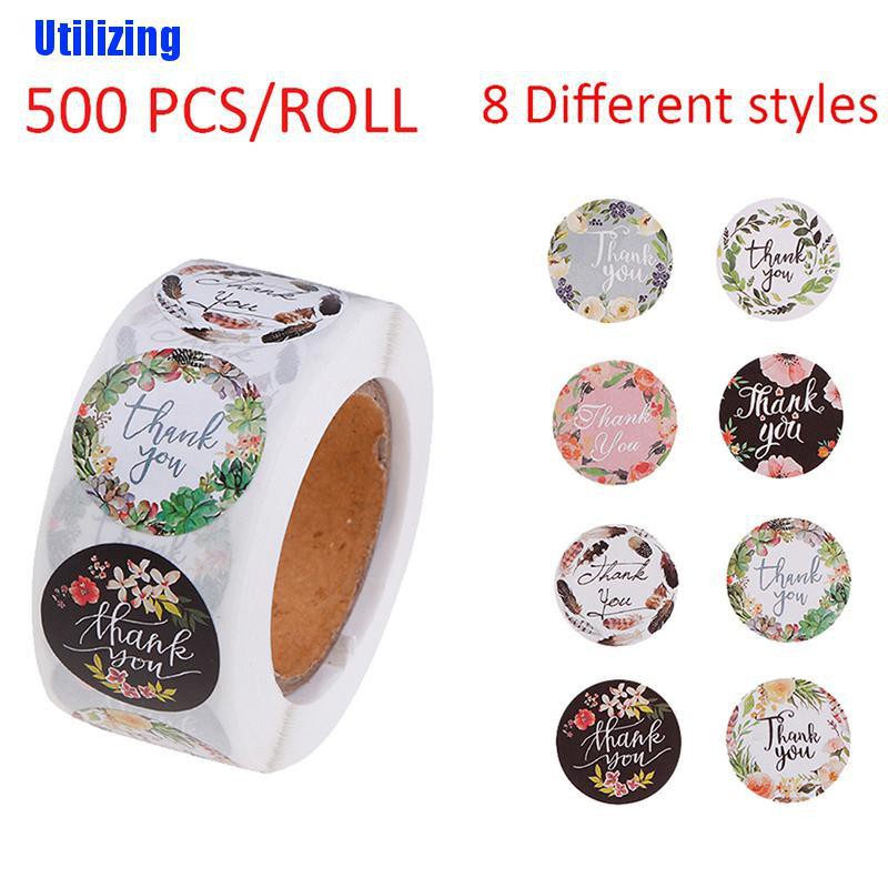 UTZN 500Pcs Thank You Stickers Seal Labels For Wedding Party ...