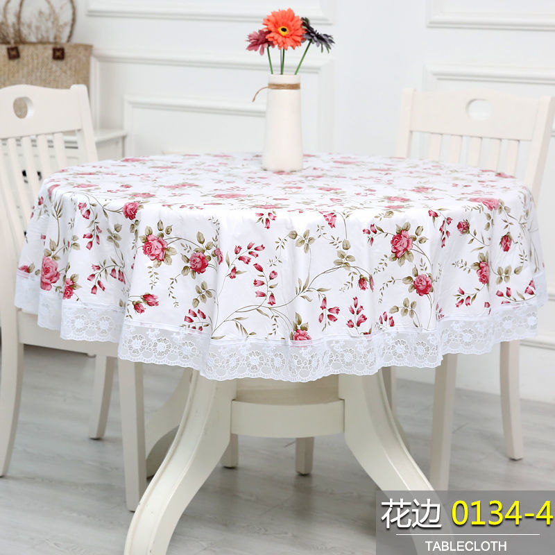 Thickened Round Table Cloth PVC Environmental Protection Plus Velvet ...