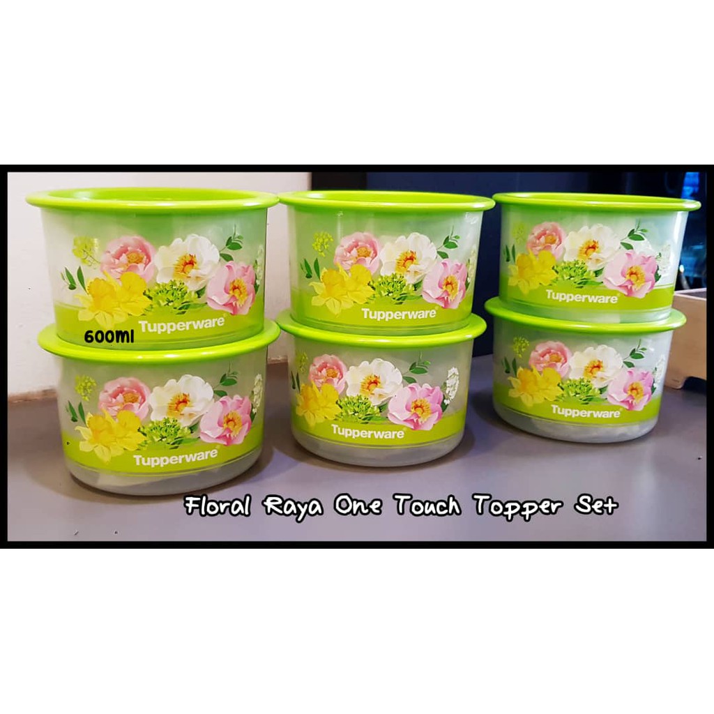 Tupperware Flora Raya One Touch Topper Junior 600ml x 6 | Shopee Singapore