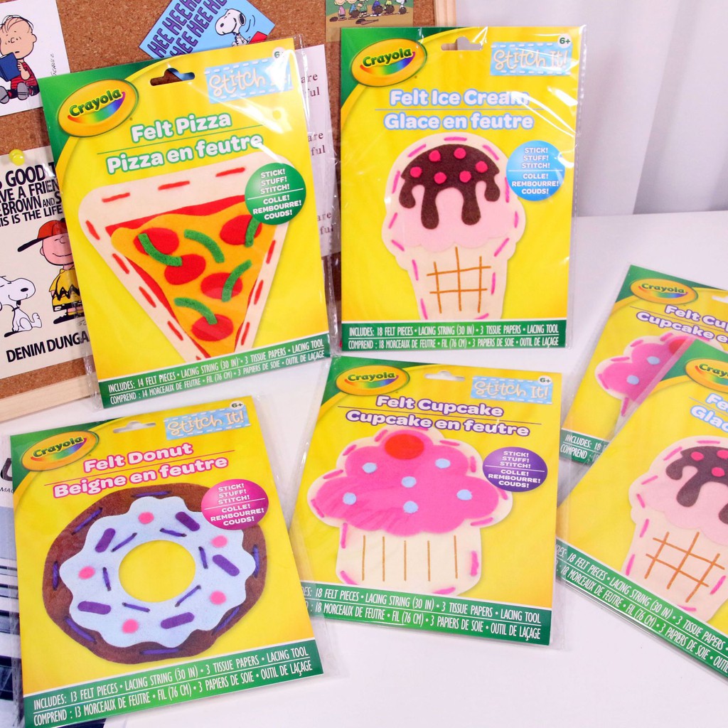 Crayola DIY felt craft kit pizza ice cream cupcake donut kids artwork birthday goodie bag