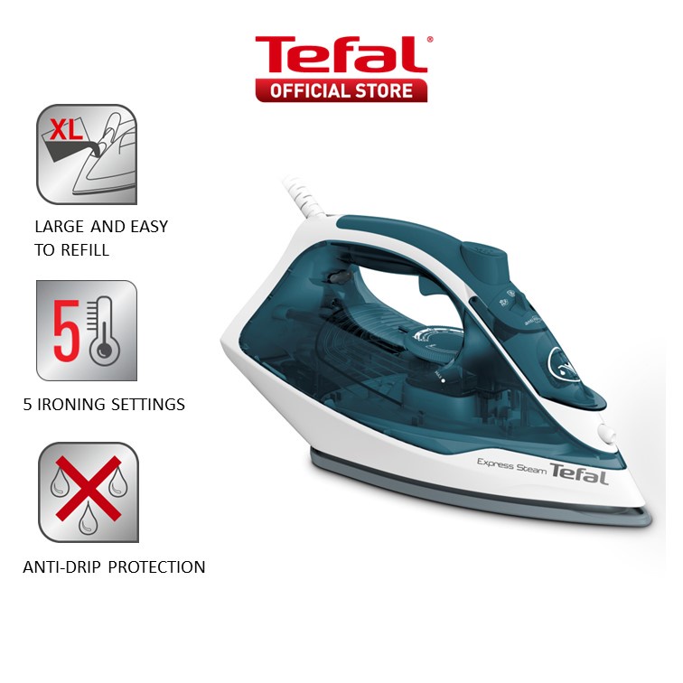 Tefal Steam Iron Express Steam (Green) FV2831 | Shopee Singapore