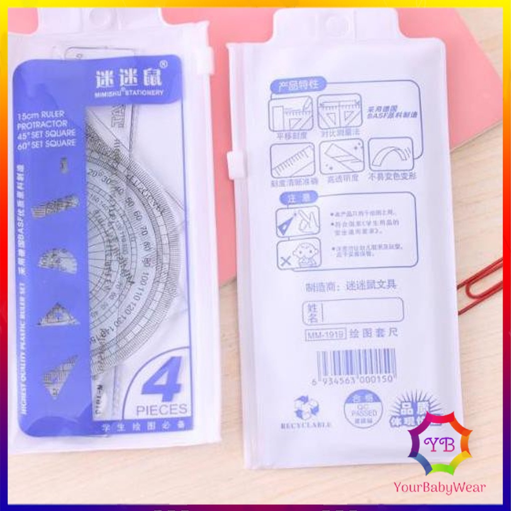 RULER SET 4 in 1 SCHOOL RULER RULER 1034 | Shopee Singapore